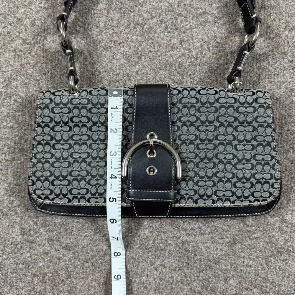 VTG Y2K Coach 7075 Kelly SoHo Signature Satchel Shoulder Bag Buckle Flap Closure